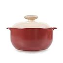 Neoflam Kiesel 2qt Non-Stick Ceramic Casserole Pot, Dutch Oven, Clay Pot, Stockpot for Stew, Soup, Steam, Scratch Resistant, Oven Safe, Heat Resistant, Plum