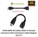 15cm HDMI 4K Cable Male To Female Converter Short Extension Cable Fire TV