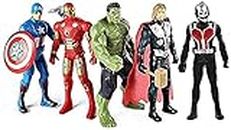GLOWZADE Super Hero Toy Set of 5 Super Hero Character with Twisting Joints and Legs Action Figure for Children.