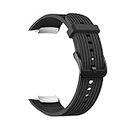 HUABAO Watch Strap Compatible with Gear Fit 2 Pro/Gear Fit 2,Adjustable Silicone Sports Strap Replacement Band for Samsung Gear Fit 2 Pro/Gear Fit 2 Smart Watch (Black, L)