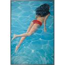 RFA Decor Swimmer by Lisa Cuscuna - Picture Frame Painting Print on Canvas in Blue | 61.5 H x 41.5 W x 2 D in | Wayfair 1110143
