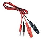 e4u Quality Standard 4mm Banana Plug To 80mm Fully Insulated Alligator/Crocodile Clip Red Black Test Probes Pair - 0.5 MTR