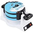 Disney Mickey & Minnie Double Flip Waffle Maker by Select Brands - Disney Waffle Maker - Features Non-Stick Plates - Blue Minnie & Mickey Mouse Waffle Iron for Disney Fans - Makes 6 Waffles