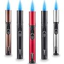 5 Pack Butane Torch Lighter, Urgrette 6-inch Refillable Pen Lighter Pencil Torch Lighter Adjustable Jet Flame Butane Lighter for Grill BBQ Candle Camping (Gas Not Included)