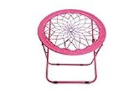Camp Field Camping and Room Bungee Folding Dish Chair for Room Garden and Outdoor (Pink)
