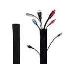 ELV Direct Cable Organiser Manager Cord Management System Sleeve for TV, Computer, Home Theatre, Speaker, Hdmi, Cables with Zipper (19 Inch / 48Cm) - Set of 2