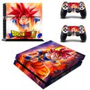 Calcomanía de vinilo envolvente de consolas PS4 regulares pieles rojas de Goku Dragon Ball Z 