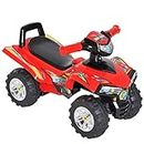 HOMCOM Kids Children Ride-on Toy Off Road Style Quad Bike Racing Car NO POWER 4 Wheels Horn Music Red