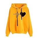 Black of Friday Sale Items Heart Hoodies for Women Cute Graphic Drawstring Long Sleeve Sweatshirts Teen Girls Casual Loose Pullover Tops Walmart Clearance Deals