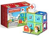 Magformers Town Hospital Magnetic Building Blocks with Nurse Character. STEM and Roleplay Toy.