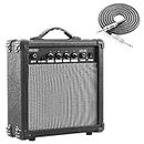 CXLWZ Electric Guitar Amp 20 Watt Amplifier Portable Amp with Headphone Input Gain Powe Including Professional Noise Reduction Cable （Black）