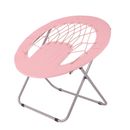 32'' Metal Construction Portable Teen Folding Chair Bungee Chair, Pink