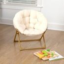 Carnegy Avenue Ivory Soft Plush Cushion Gold Frame Children's Chair