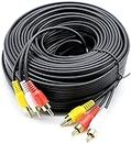 EKAAZ Audio Video RCA Cable 3RCA Male to 3RCA Male Composite AV Cable Compatible with Set-Top Box,Speaker,Amplifier,DVD Player,HDTV & More (1.5M),Black