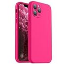 Vooii Compatible with iPhone 11 Pro Max Case, Upgraded Liquid Silicone with [Square Edges] [Camera Protection] [Soft Anti-Scratch Microfiber Lining] Phone Case for iPhone 11 Pro Max - Hot Pink