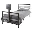 X-Rocker Basecamp TV Gaming Bed with Rotating Mount, Storage and Cable Management, Single 3ft Low Sleeper Bedstead, Metal Frame, Ideal for Kids Bedroom, Up to 32" TV Supported - Black
