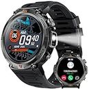 Military Smart Watch for Men with LED Flashlight 1.45” Rugged 3ATM Waterproof Smart Watch with 100+ Sports Modes Fitness Tracker with Heart Rate Sleep Monitor Tactical Smartwatch for iPhone Android