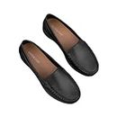 Women's Flat Sandals,Mules Flats for Women Leather Comfort Air Cushion Low Heel Lightweight Non-Slip Walking Shoes Slip on Shoes,101-Black,36