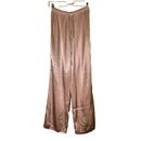 Pantalones de pierna ancha sedosa XS 26" cintura bronce lencería salón para dormir rayón tirón
