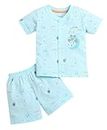BUMZEE Powder Blue Baby Boys Half Sleeves Jabla & Short Set Age - 3-6 Months (Peb9112C-pbl)