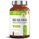 Complejo de Bio Cultivos Probioticos y Prebiótico - 45 Mil Millones de UFC en Cápsulas Veganas - 17 Cultivos Bacterianos Vivos - Probiótico de Alta Potencia - Fabricado en el Reino Unido