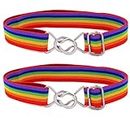 Kids Toddlers Belts Elastic Stretch Adjustable Belt For Small Boys Girls School Uniforms Pants With Easy Buckle (Rainbow)