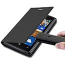 Cadorabo Funda Libro para Nokia Lumia 925 en Negro Antracita - Cubierta Proteccíon con Cierre Magnético, Tarjetero y Función de Suporte - Etui Case Cover Carcasa