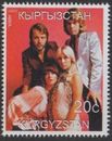 FRANCOBOLLO ABBA LEGGENDARIO GRUPPO MUSICALE POP SVEDESE KYRGYZSTAN 1999 NUOVO DI ZECCA