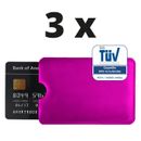 3x RFID Schutzhülle NFC Blocker - Datenschutz für Kreditkarte Bank EC Karte Pink