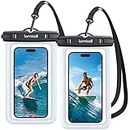 Lamicall Waterproof Phone Pouch Dry Bag with Lanyard - 2 Pack IPX8 [Easy Lock & Heavy Duty] Water Proof Cell Phone Case for iPhone 13 14 15 Pro Max, Samsung Galaxy S24 S23 Ultra, All 4-7" Cellphones
