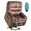 Phoenix Home Power Lift Chair with Massage and Heat for Elderly Recliner, Brown2