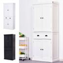 HOMCOM Tall Kitchen Storage Cabinet Wooden Cupboard Organizer Home Furniture