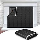 Hook and Loop Fireplace Cover Fireplace Blanket Stops Overnight Heat Loss Fireplace Draft Stopper Insulation Fireplace Vent Cover Black, 39 x 32 Inches