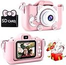 CADDLE & TOES Kids Camera for Boys Girls, 20MP 1080P Digital Video Camera for Kids, Christmas Birthday Gift for Boys Age 4+ to 12, Toy Camera for 4+ 5 6 7 8 9 10 Year Old (Pink with SD Card)
