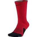 NIKE Dry Elite Unisex 1.5 Crew Basketball Socks (1 Pair), University Red/Black/Black, Small