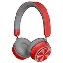ZEBRONICS Zeb-Bang PRO Bluetooth v5.0 On Ear Headphone, 30H Backup, Foldable Design, Call Function, Voice Assistant Feature, Built-in Rechargeable Battery, Type C Charging, 40mm Driver and AUX. (Red)