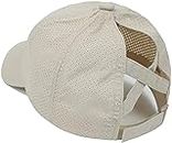 KFXFENQ Womens Criss Cross Ponytail Hat Quick Drying Baseball Cap Sun Hats UV Protection Sport Cap (Khaki)