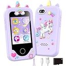Kids Phone Toy Pretend Phone Play Phone for Girls 3 4 5 6 7 8 Years Old - Toddler Smart Phone - Fake Cell Phone with Games, MP3 Music Player, Birthday Gift for Boys Age 3-8 (Purple)