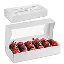 MT Products Long Bakery Boxes - Chocolate Covered Strawberry Boxes 12.5" x 5.5" x 2.25" - (Pack of 5) (Strawberries Not Included)