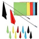 GAITWIN Horse Training Flag Equipment 10 Pcs with 2 Pcs Telescopic Flag Pole Lunge Longeing Stick for Horsemanship Supplies - Upgrade Stitched Loop Design