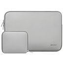MOSISO Laptop Sleeve Compatible with MacBook Air/Pro, 13-13.3 inch Notebook, Compatible with MacBook Pro 14 inch M3 M2 M1 Chip Pro Max 2024-2021, Neoprene Bag with Small Case, Light Gray