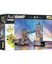 Trefl 10654 Puzzle 1000 Teile, Sorter 6 Fächer, Ordnen, Sortieren, Tragen Aufbewahren, Kreative Unterhaltung, Für Erwachsene und Kinder ab 12 Jahren 2-in-1, Rainbow About The Tower Bridge