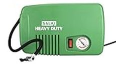SALKI Compresor de Aire Heavy Duty-AC 230 - Bomba de Aire en Formato Mini con Enchufe Clásico. Para el Hogar y Automóviles. 4 Boquillas Diferentes