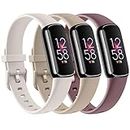 [3 Pack]Sport Bands for Fitbit Luxe Bands Women Men, Soft Classic TPU Small Large Adjustable Comfortable Replacement Strap Wristbands for Fitbit Luxe/Luxe Special Edition Fitness Tracker
