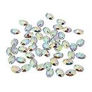 Optimuss 50Pcs Oval Sew On Rhinestones Crystal Beads Sewing DIY Clothing Accessories