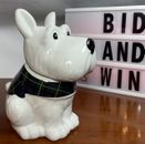 Barril de galletas vintage de cerámica BLANCO Westie West Highland Terrier perro