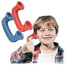 Novelty Place Whisper Phone - Set di 2 telefoni per lettura con feedback uditivi, strumento di logopedia per leggere fluidità e pronuncia, manipolazione in classe con materiali fonici (rosso e blu)