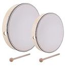 Lawei 2 Pack Hand Drum Instrument Percussion Wood Frame Drums with Drum Stick - 10 Inch & 8 Inch/ 25.5 cm & 20.3 cm