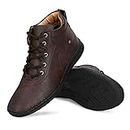 Rising Wolf Men's Synthetic Leather Casual Boots Brown