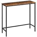 HOOBRO Console Table, Slim Console Table for Hallway, Metal Frame, Compact Display Table, Sofa Table for Small Spaces, Entryway, Living Room, Sturdy, Rustic Brown EBF75XG01